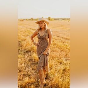 Brown Pink Flannel Maxi Dress - Good Babes Co